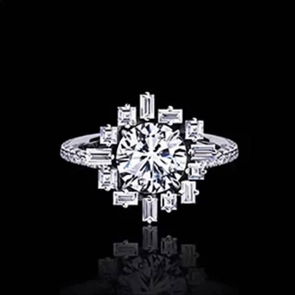 New Luxury Silver Diamond Ring - Picture 5 of 6